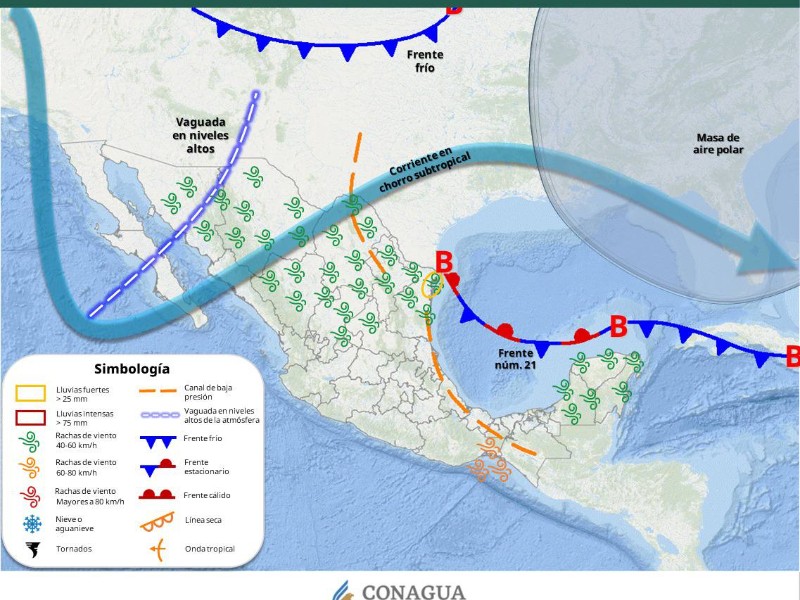 Guaymas con máxima de 27°C