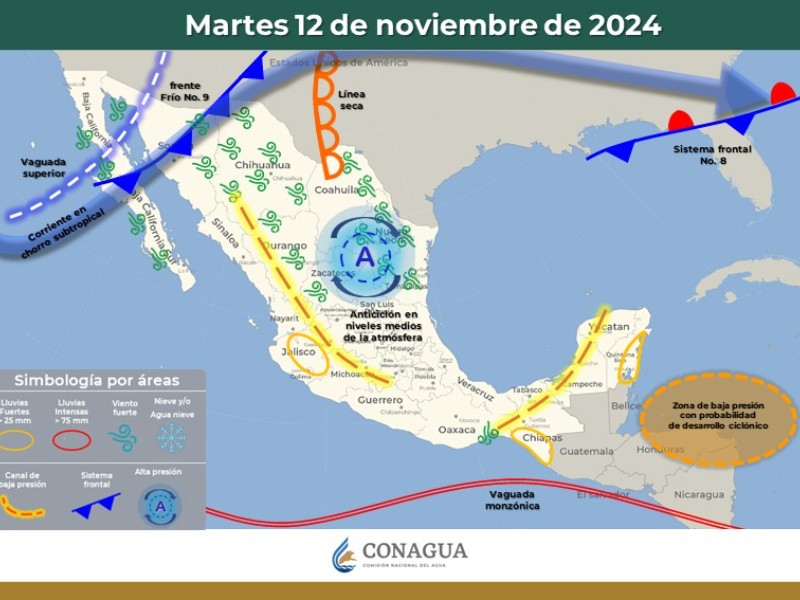 Guaymas con máxima de 28°C