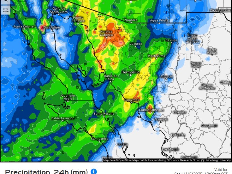 Guaymas con máxima de 30°C