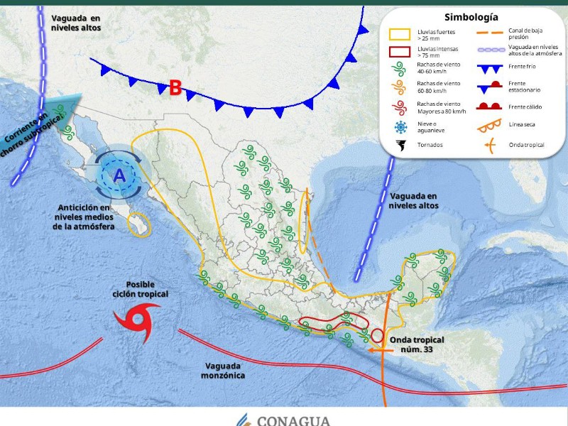 Guaymas con máxima de 34°C