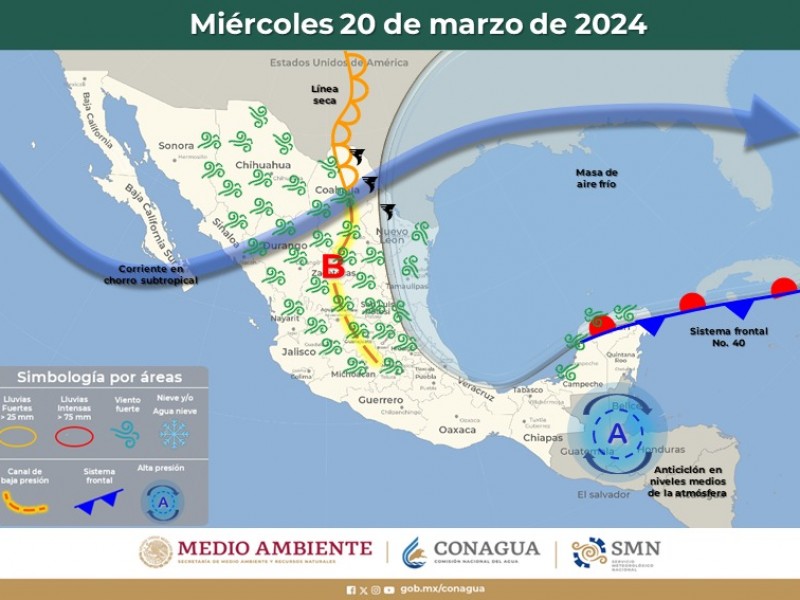 Guaymas con temperatura máxima de 24°C