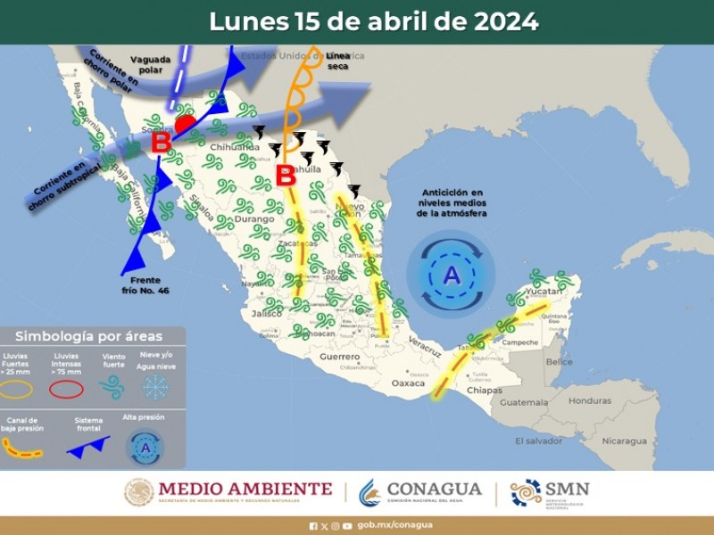 Guaymas con temperatura máxima de 28°C