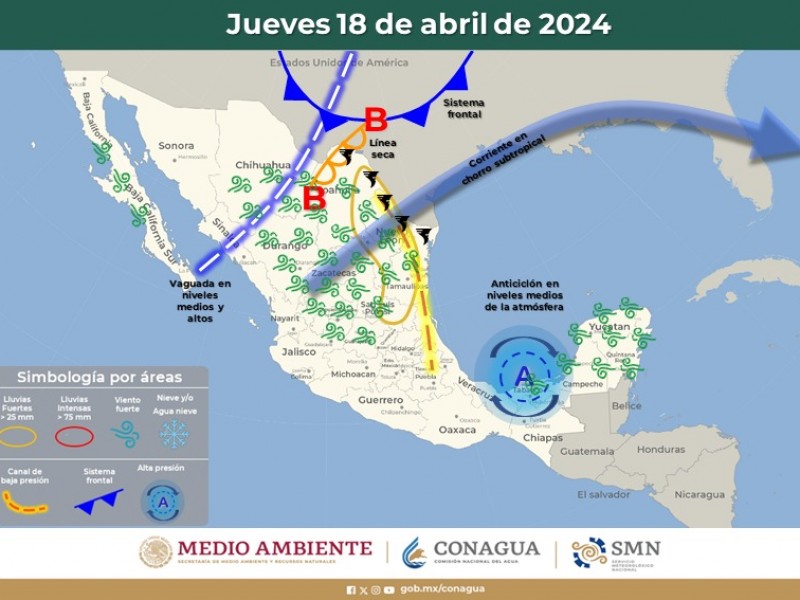 Guaymas con temperatura máxima de 31 °C