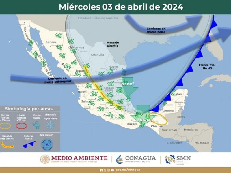 Guaymas con temperatura máxima de 31°C