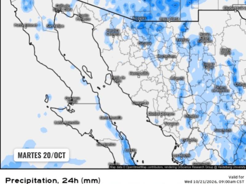 Guaymas con temperatura máxima de 35°C