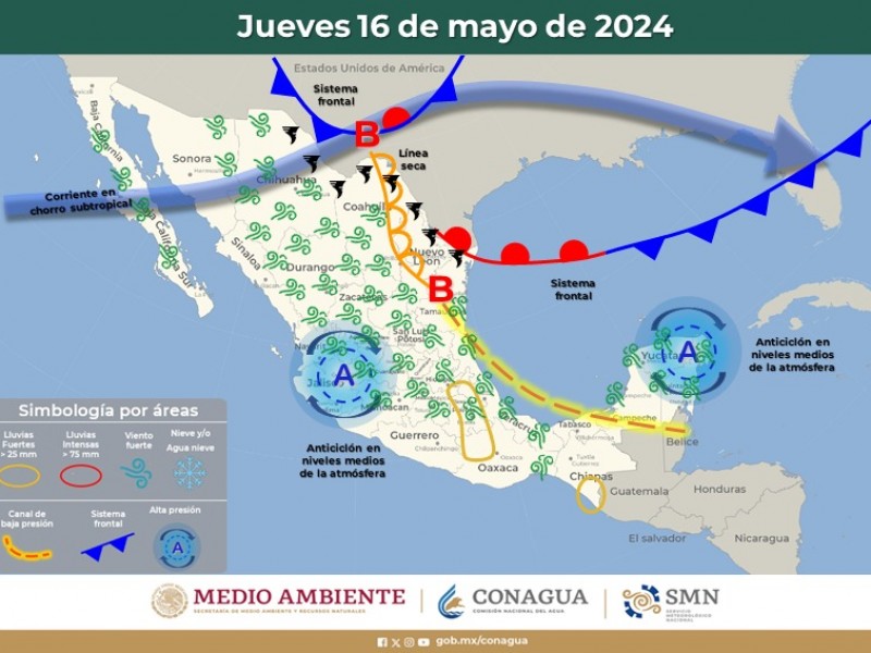 Guaymas con temperaturas máximas de 28°C