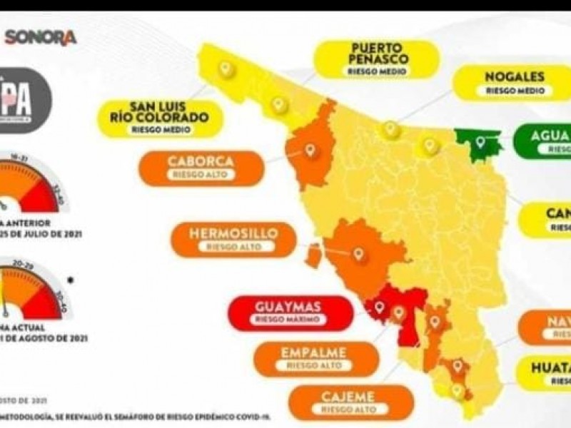 Guaymas pasa a semaforo rojo por covid-19