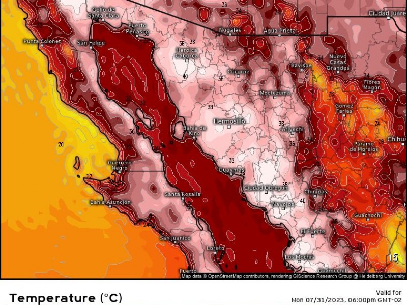 Guaymas tendrá hoy máximas de 36 grados