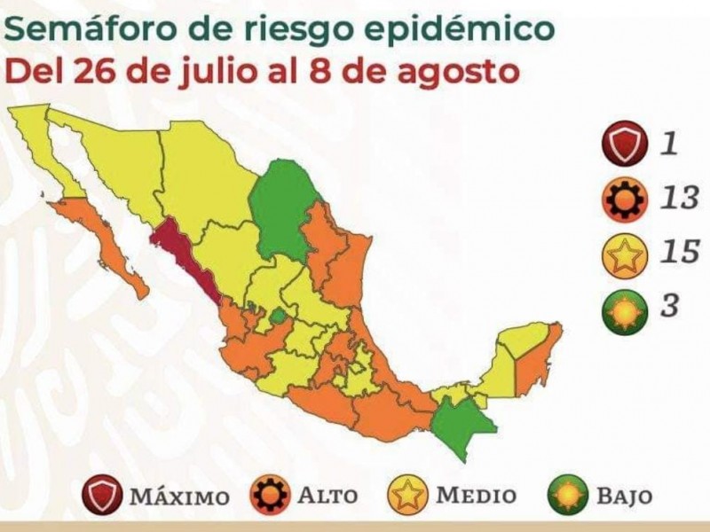 Guerrero a semáforo naranja desde el lunes 26 de Julio