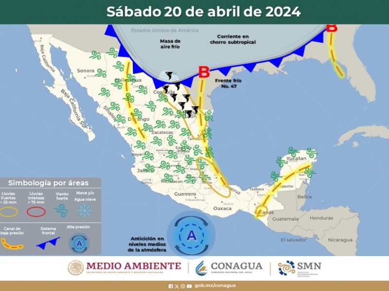 Guyamas con temperatura máxima de 28°C