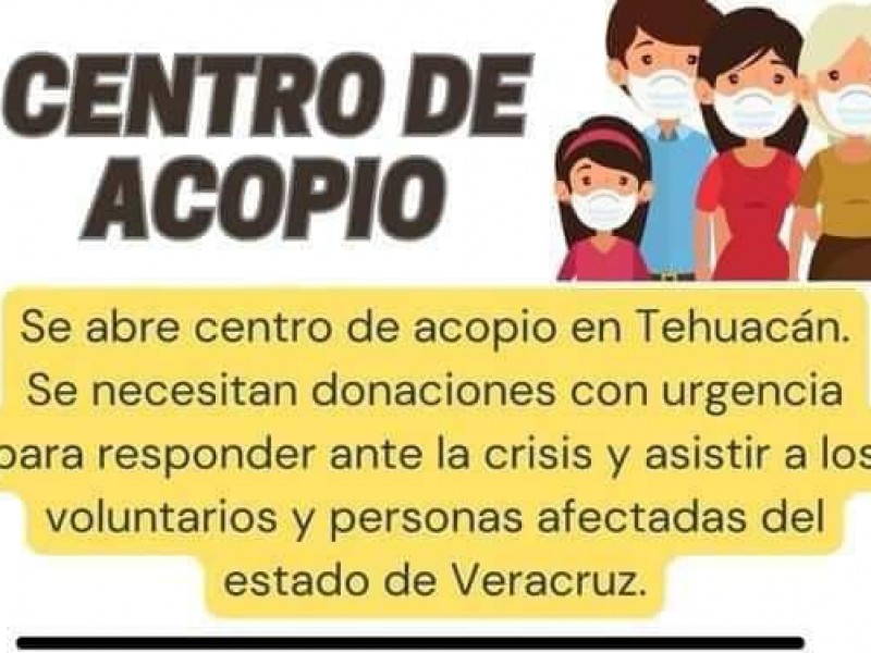 Habilitan centros de acopio para afectados en Veracruz