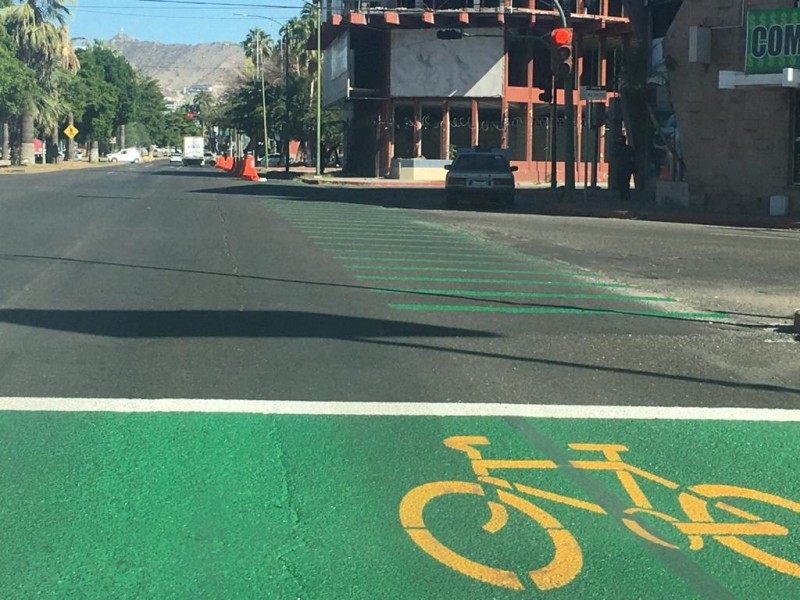 Habilitan ciclovías en bulevar Rodríguez en Hermosillo