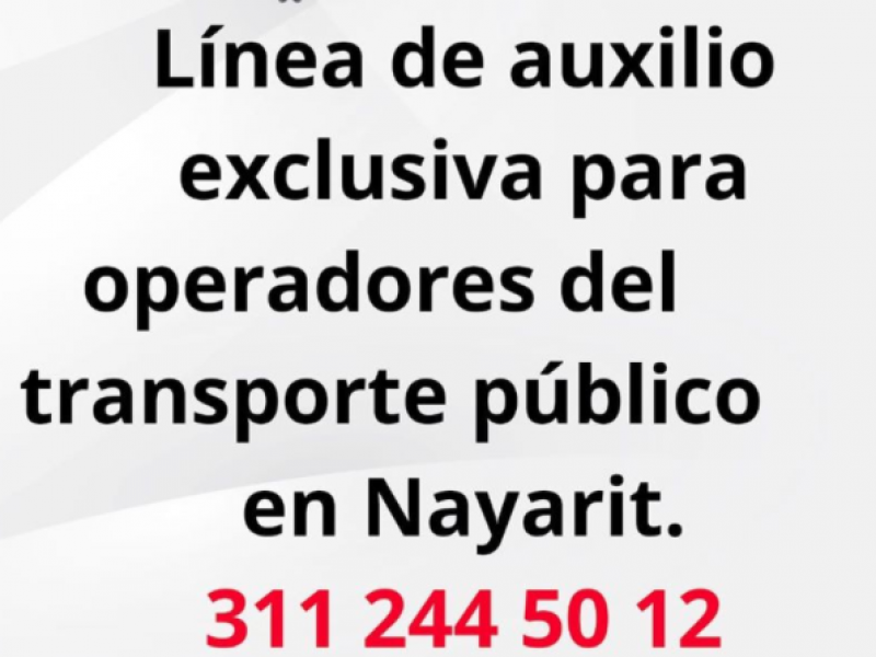 Habilitan línea de auxilio para chóferes del transporte público