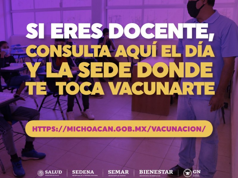 Habilitan otro portal para que maestros agenden cita de vacunación