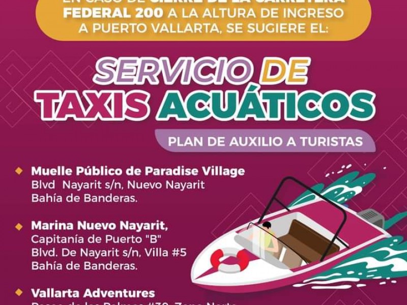 Habilitan taxis acuáticos por cierre del puente Ameca