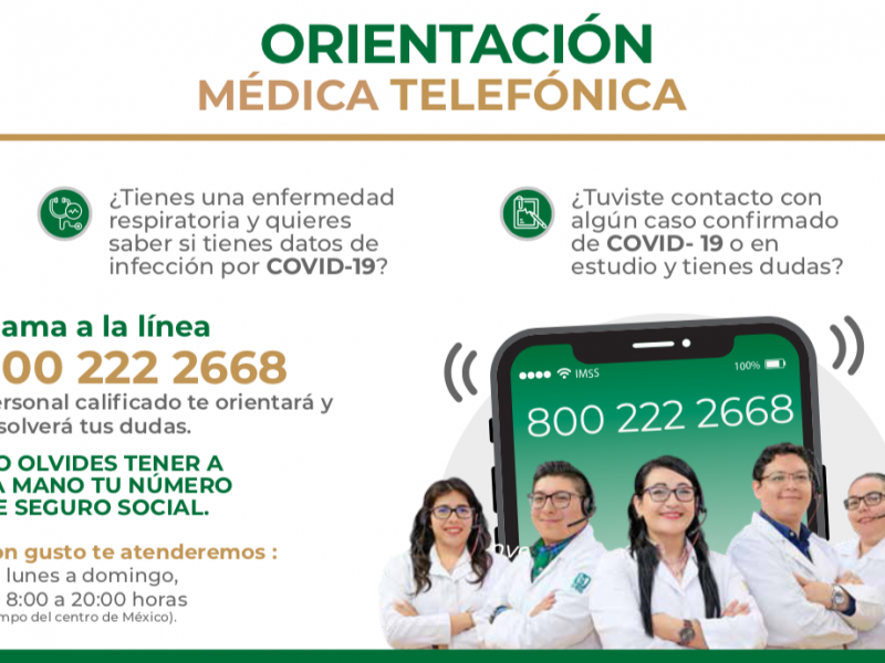 Habilitó IMSS línea de orientación médica