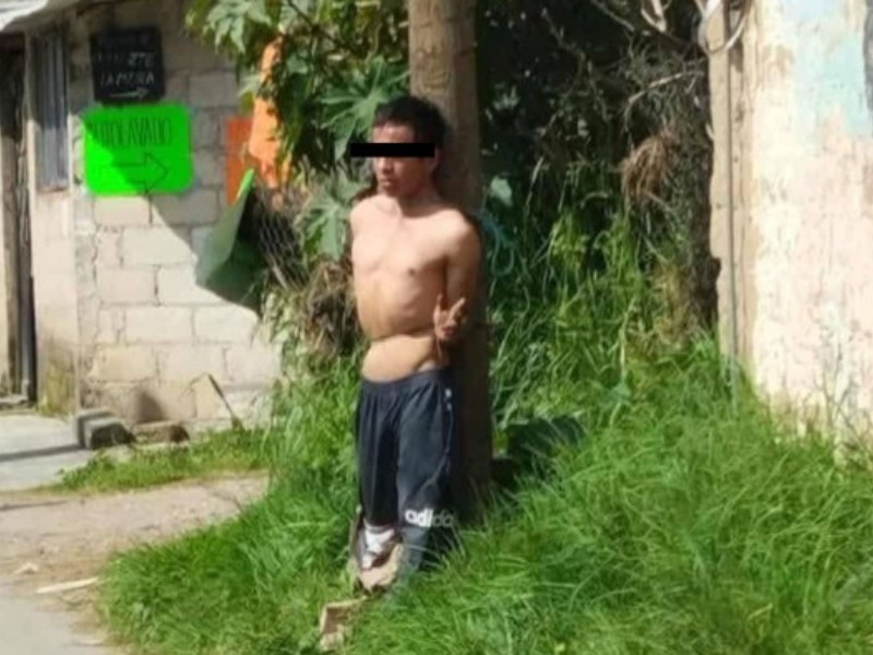 Habitantes de Amozoc detienen y golpean a presunto asaltante