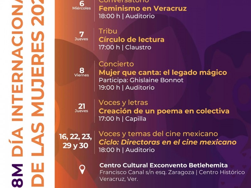 Habrá actividades culturales por 8M en Veracruz