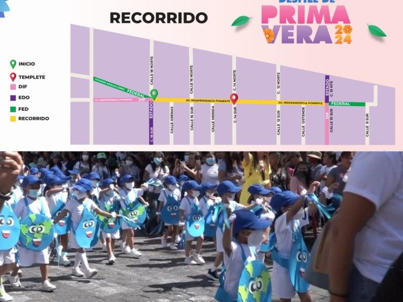 Habrá cierre de calles por desfile de primavera