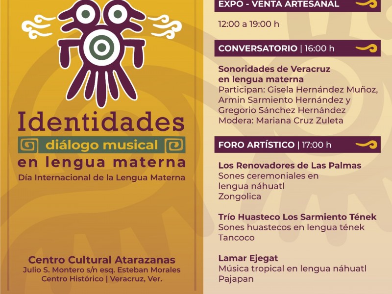 Habrá concierto y conversatorios a favor de lenguas maternas