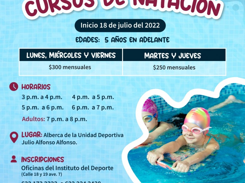 Habrá cursos de natación en Unidad Deportiva Guaymas