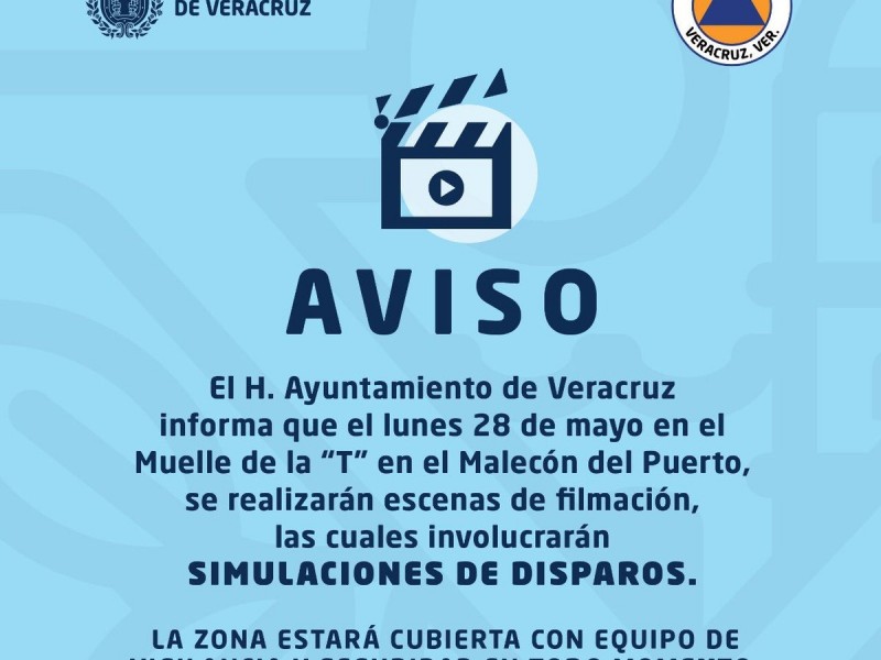 Habrá detonaciones en Malecón de Veracruz por filmación