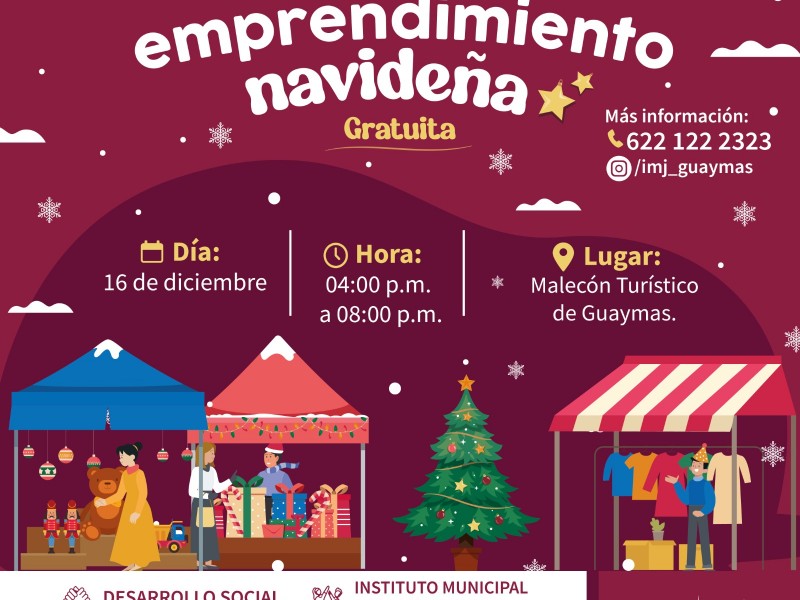 Habrá “Feria de emprendimiento navideña” este sábado en Guaymas