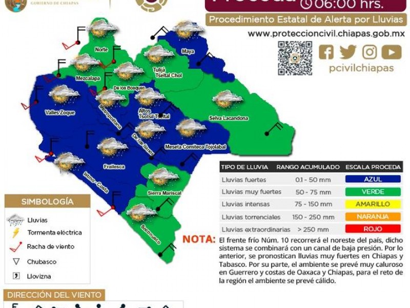 Habrá lluvias en Chiapas por frente frío 10
