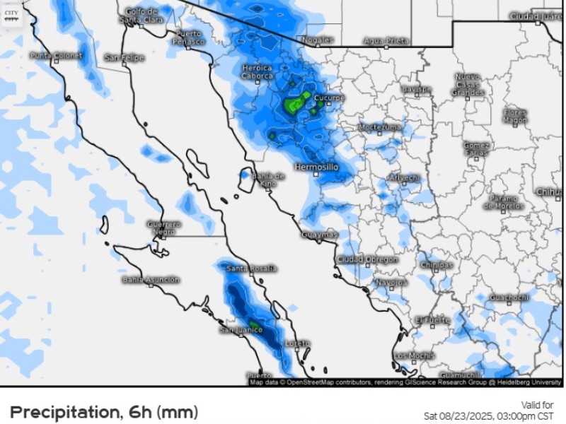 Habrá tormentas aisladas en Sonora