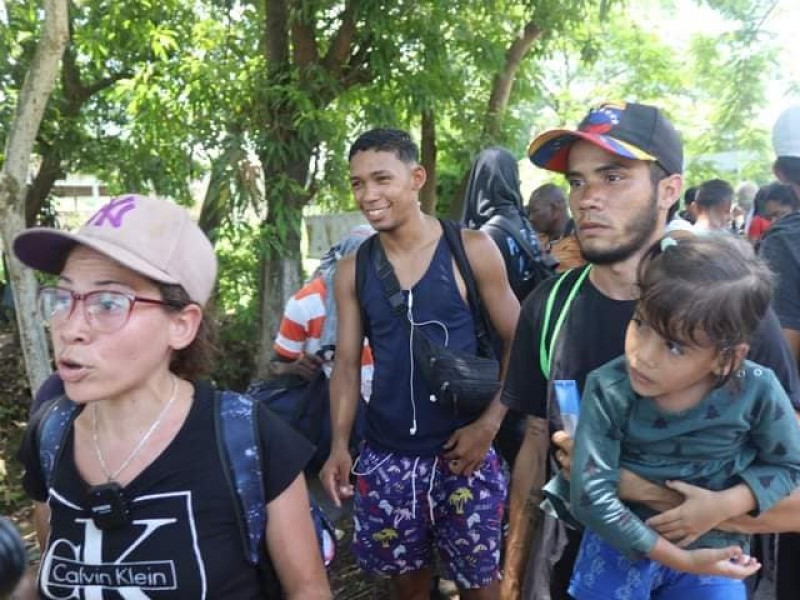 Haitianos se unen a Caravana Migrante en Tapachula