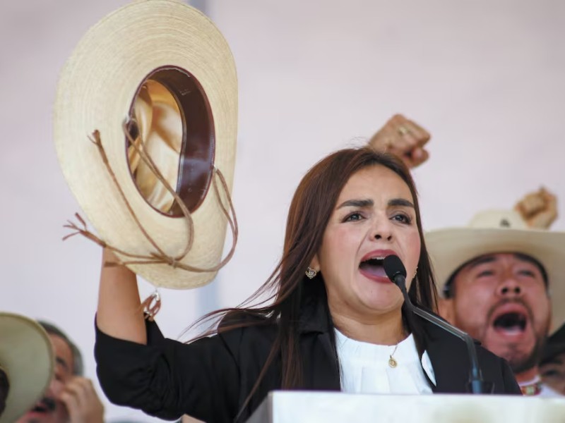 Harfuch se reúne con Grecia Quiroz alcaldesa de Uruapan, Michoacán
