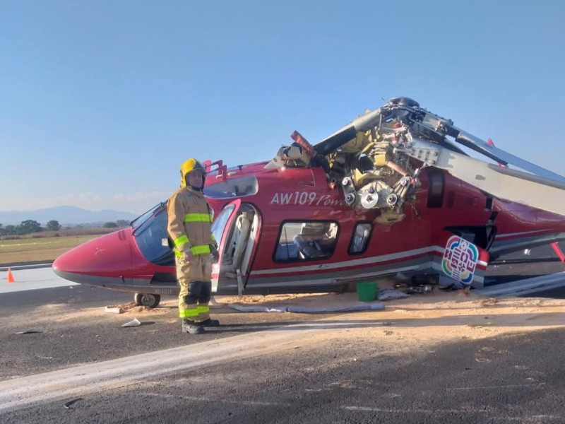 Helicóptero del estado sufre accidente por mal aterrizaje en Oaxaca