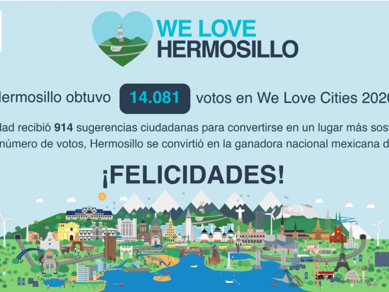 Hermosillo es reconocido en el reto We Love Cities