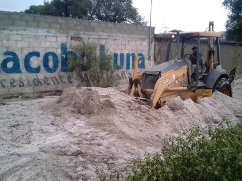 Histórica granizada deja daños en Cañada Morelos