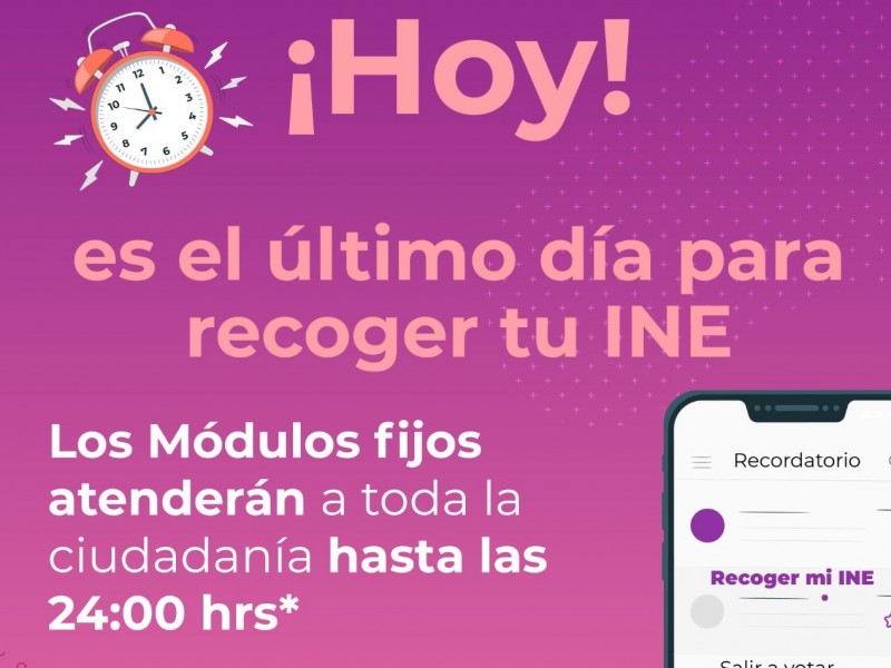 Hoy es último día para recoger la credencial del INE