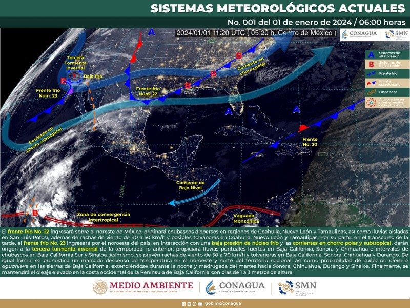 Hoy ingresa tercer tormenta invernal