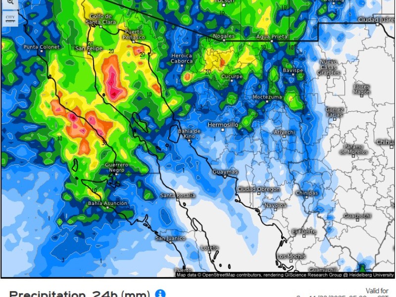 Hoy se presenta primera tormenta invernal sobre Sonora