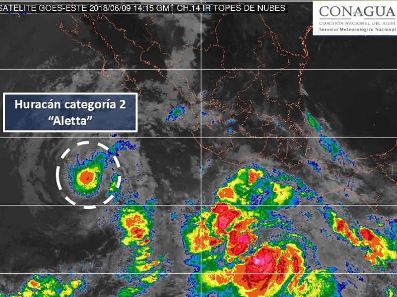 Huracán Aletta mantiene categoría 2