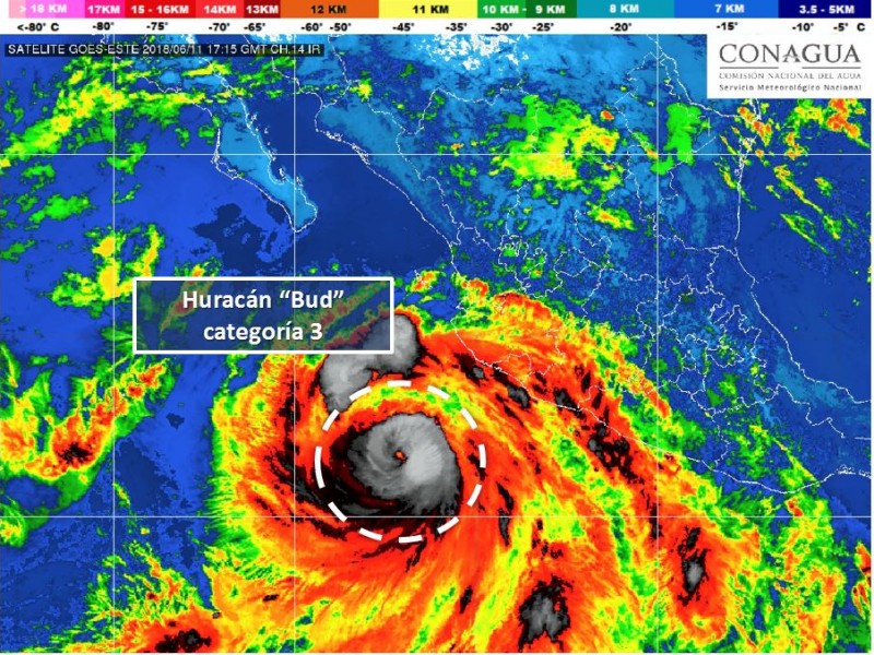 Huracán Bud baja a categoría 3