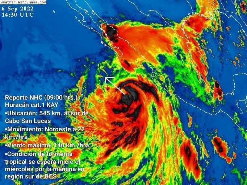 Huracán “Kay” recorrerá toda la península de BCS