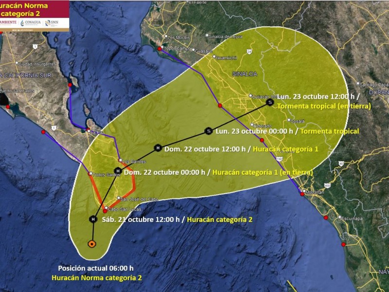 Huracán Norma baja a categoría 2