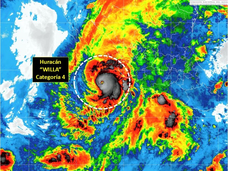 Huracán Willa se mantiene en categoría 4