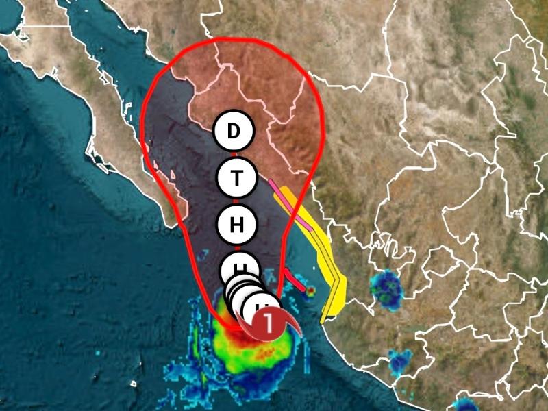 Huracán Simon se mantiene en categoría 1 frente a Sinaloa