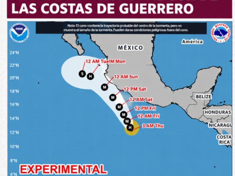 Huracán Trudy genera lluvias intensas y alerta de Protección Civil en Oaxaca