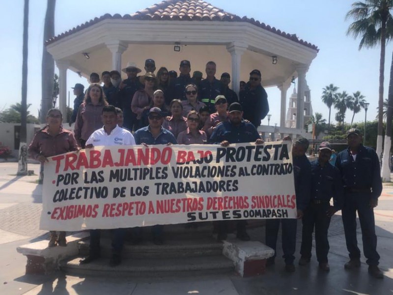 Hutabampo: Sindicalizados del Oomapash trabajan bajo protesta