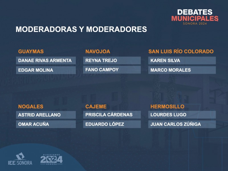 IEE: Aprueban perfiles para moderadores de los debates