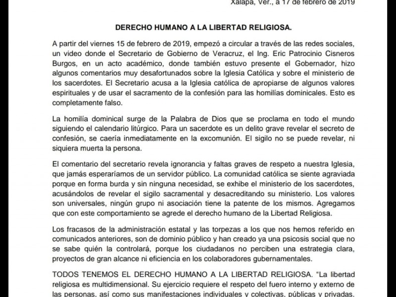 Iglesia arremete contra el gobierno estatal