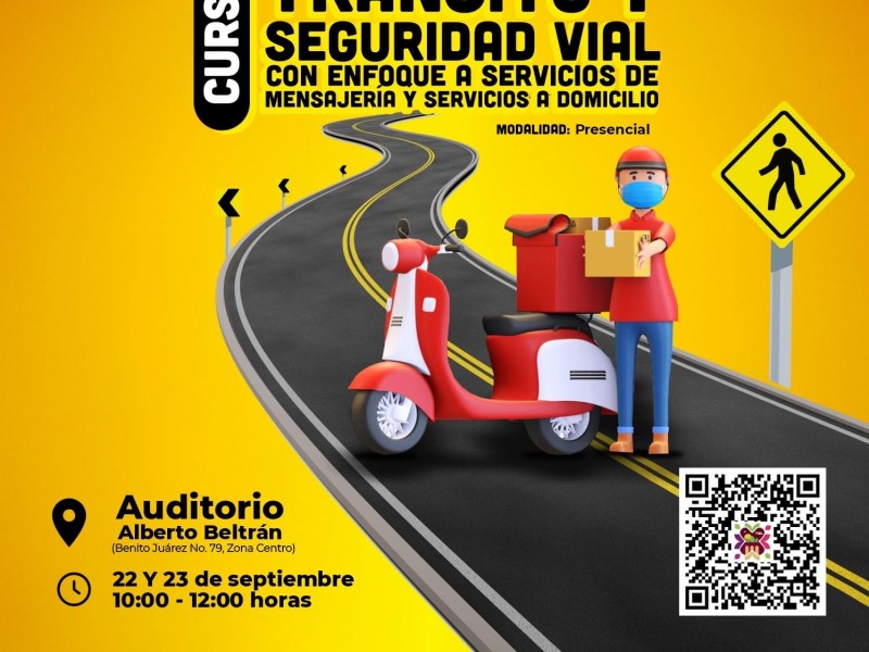 Impartirán curso de seguridad vial a mensajeros y moto repartidores