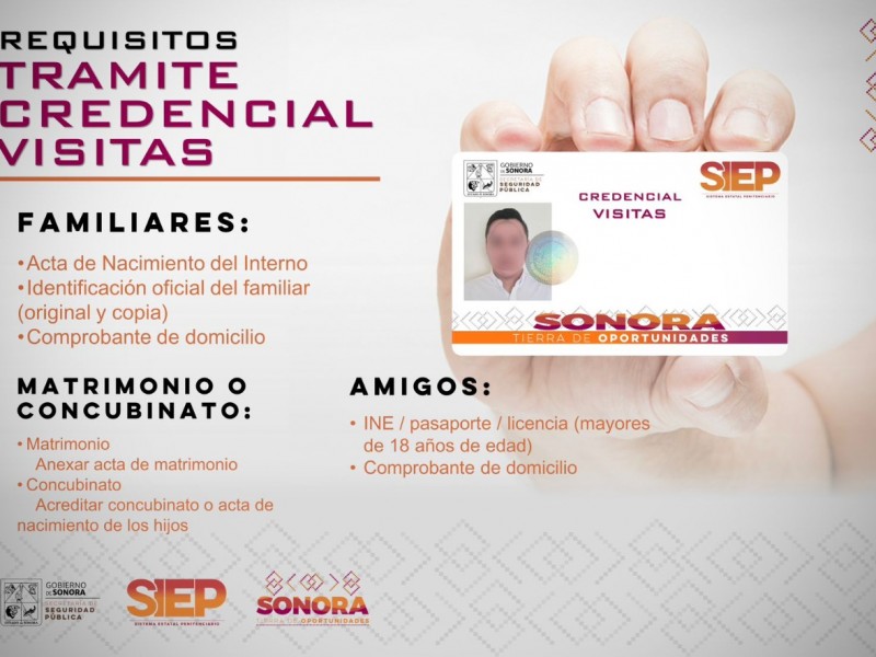 Implementa Sistema Penitenciario de Sonora Credencial para Visita Familiar