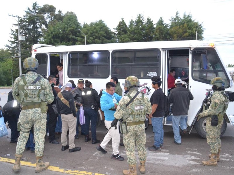 Implementan operativos en transporte público para reforzar seguridad en Puebla